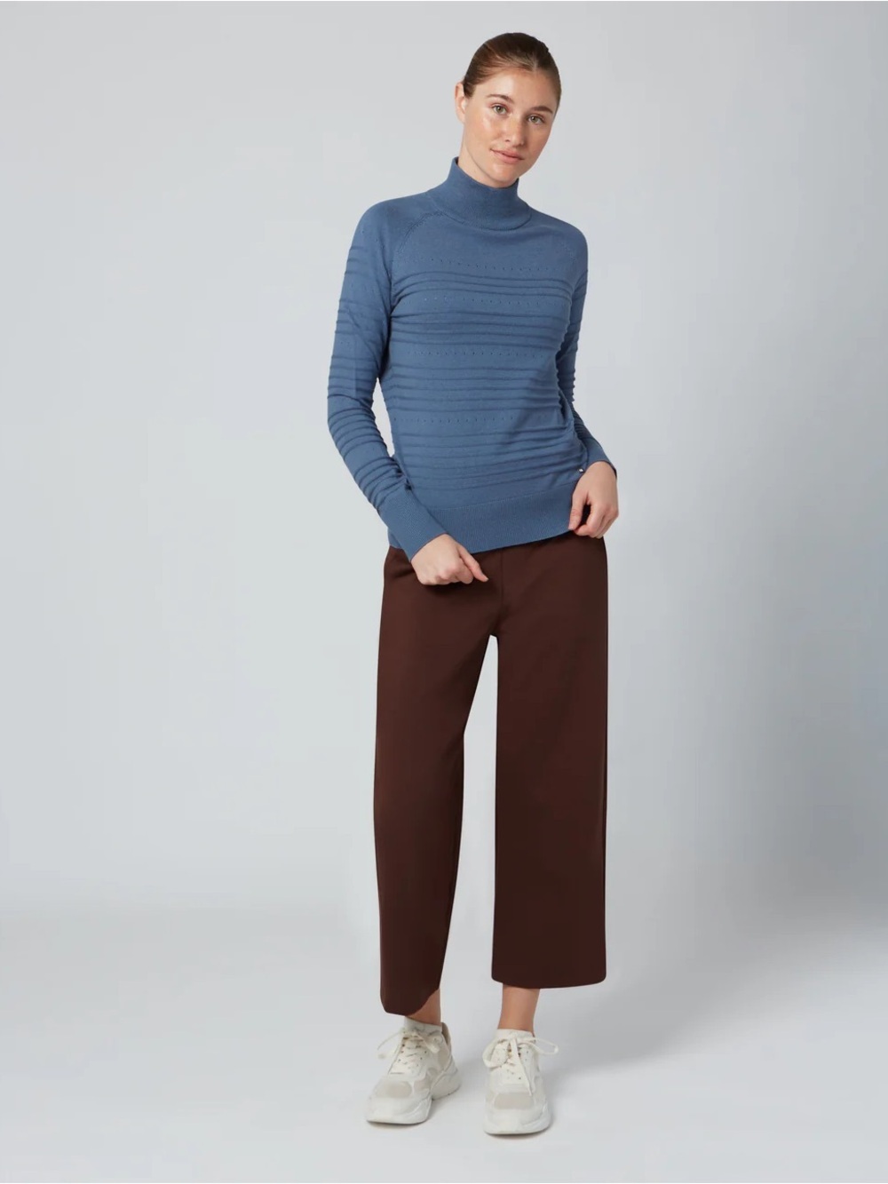 FIG Amsterdam Turtleneck Knit Sweater Evening Blue